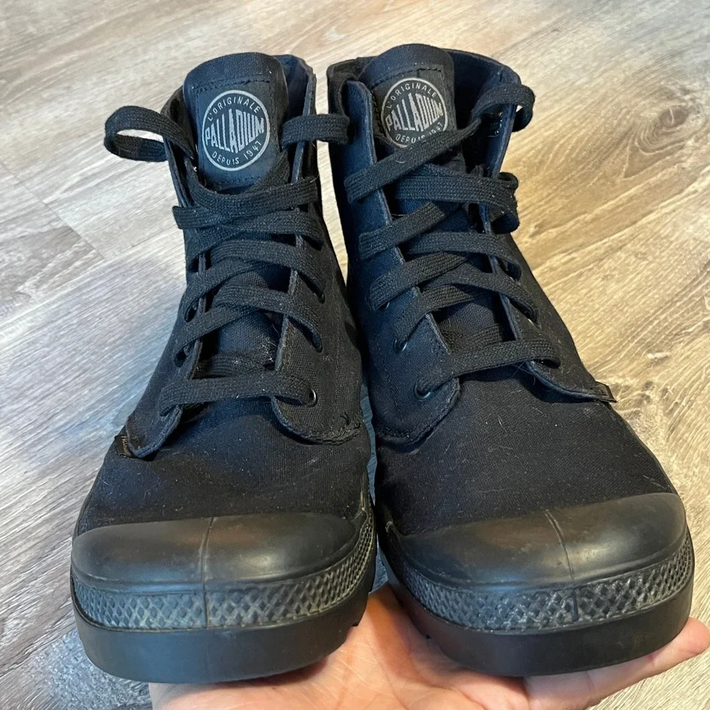 Palladium Pampa Hi Black Canvas High Top Boots Mens 13 05364-008-M